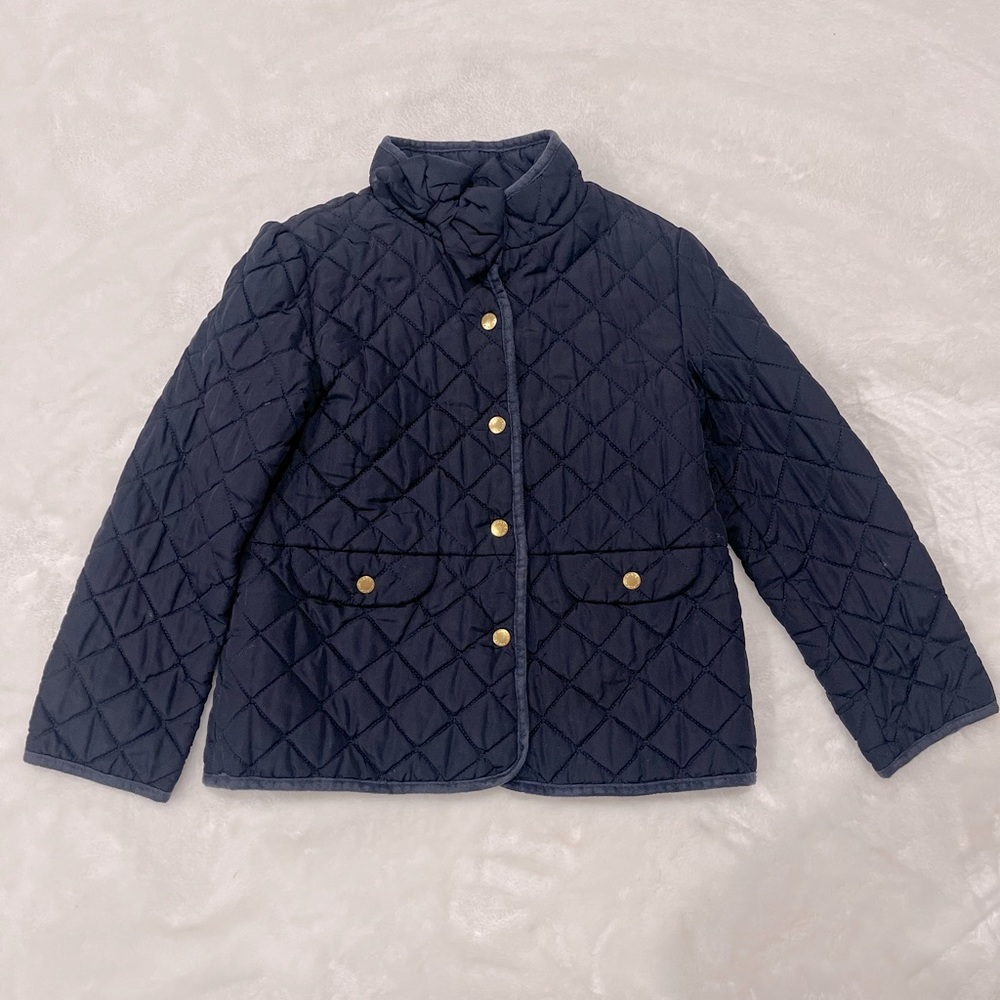 Janie and Jack Quilted Barn Coat in Navy Blue Size 5-6